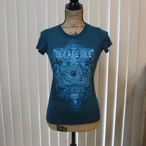 NWOT Express blue teal graphic tee t shirt top XS extra small